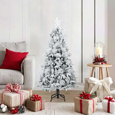 vidaXL Künstlicher Scharnier-Weihnachtsbaum schneebedeckt Weiß 120 cm - Weiß vidaXL Künstlicher Scharnier-Weihnachtsbaum schneebedeckt Weiß 120 cm - Weiß