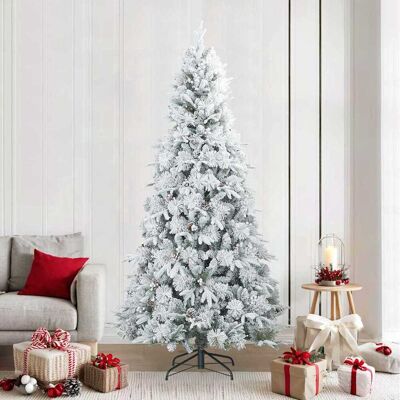 vidaXL Künstlicher Scharnier-Weihnachtsbaum schneebedeckt Weiß 240 cm - Weiß vidaXL Künstlicher Scharnier-Weihnachtsbaum schneebedeckt Weiß 240 cm - Weiß