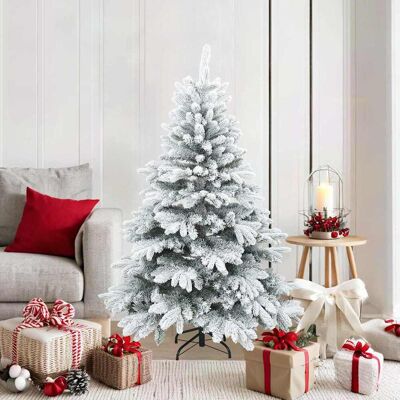 vidaXL Künstlicher Scharnier-Weihnachtsbaum schneebedeckt Weiß 150 cm - Weiß vidaXL Künstlicher Scharnier-Weihnachtsbaum schneebedeckt Weiß 150 cm - Weiß