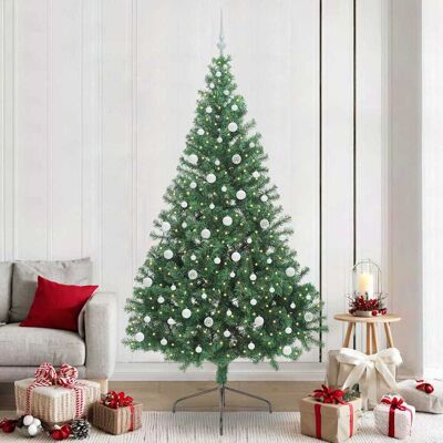 vidaXL Künstlicher vorbeleuchteter Weihnachtsbaum Grün 240 cm PVC - Grün vidaXL Künstlicher vorbeleuchteter Weihnachtsbaum Grün 240 cm PVC - Grün
