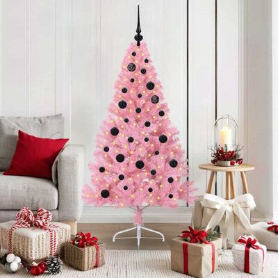 vidaXL Künstlicher vorbeleuchteter Weihnachtsbaum Rosa 150 cm PVC - Rosa vidaXL Künstlicher vorbeleuchteter Weihnachtsbaum Rosa 150 cm PVC - Rosa