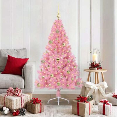 vidaXL Künstlicher vorbeleuchteter Weihnachtsbaum Rosa 150 cm PVC - Rosa vidaXL Künstlicher vorbeleuchteter Weihnachtsbaum Rosa 150 cm PVC - Rosa