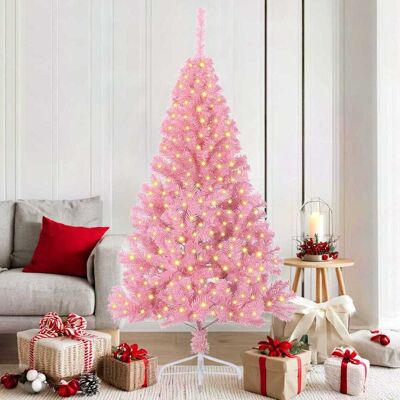 vidaXL Künstlicher vorbeleuchteter Weihnachtsbaum Rosa 180 cm PVC - Rosa vidaXL Künstlicher vorbeleuchteter Weihnachtsbaum Rosa 180 cm PVC - Rosa