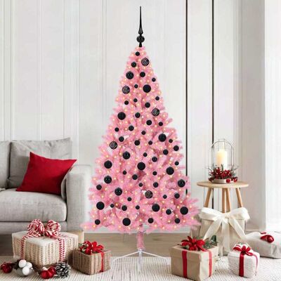 vidaXL Künstlicher vorbeleuchteter Weihnachtsbaum Rosa 180 cm PVC - Rosa vidaXL Künstlicher vorbeleuchteter Weihnachtsbaum Rosa 180 cm PVC - Rosa