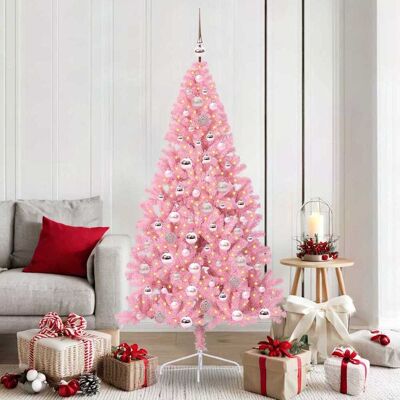 vidaXL Künstlicher vorbeleuchteter Weihnachtsbaum Rosa 180 cm PVC - Rosa vidaXL Künstlicher vorbeleuchteter Weihnachtsbaum Rosa 180 cm PVC - Rosa