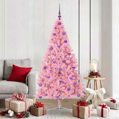 vidaXL Künstlicher vorbeleuchteter Weihnachtsbaum Rosa 180 cm PVC - Rosa vidaXL Künstlicher vorbeleuchteter Weihnachtsbaum Rosa 180 cm PVC - Rosa