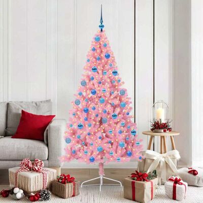 vidaXL Künstlicher vorbeleuchteter Weihnachtsbaum Rosa 180 cm PVC - Rosa vidaXL Künstlicher vorbeleuchteter Weihnachtsbaum Rosa 180 cm PVC - Rosa