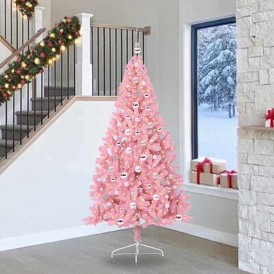 vidaXL Künstlicher vorbeleuchteter Weihnachtsbaum Rosa 240 cm PVC - Rosa vidaXL Künstlicher vorbeleuchteter Weihnachtsbaum Rosa 240 cm PVC - Rosa