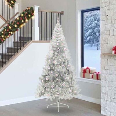vidaXL Künstlicher vorbeleuchteter Weihnachtsbaum Silber 240 cm PET - Silber vidaXL Künstlicher vorbeleuchteter Weihnachtsbaum Silber 240 cm PET - Silber