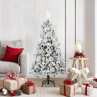 vidaXL Künstlicher klappbarer Weihnachtsbaum Weiß 150 cm PE und PVC - Weiß vidaXL Künstlicher klappbarer Weihnachtsbaum Weiß 150 cm PE und PVC - Weiß