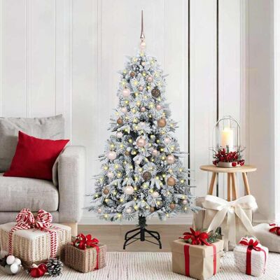 vidaXL Künstlicher klappbarer Weihnachtsbaum Weiß 150 cm PE und PVC - Weiß vidaXL Künstlicher klappbarer Weihnachtsbaum Weiß 150 cm PE und PVC - Weiß