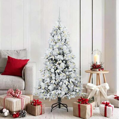 vidaXL Künstlicher klappbarer Weihnachtsbaum Weiß 150 cm PE und PVC - Weiß vidaXL Künstlicher klappbarer Weihnachtsbaum Weiß 150 cm PE und PVC - Weiß