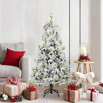 vidaXL Künstlicher klappbarer Weihnachtsbaum Weiß 150 cm PE und PVC - Weiß vidaXL Künstlicher klappbarer Weihnachtsbaum Weiß 150 cm PE und PVC - Weiß