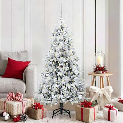 vidaXL Künstlicher klappbarer Weihnachtsbaum Weiß 150 cm PE und PVC - Weiß vidaXL Künstlicher klappbarer Weihnachtsbaum Weiß 150 cm PE und PVC - Weiß