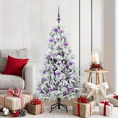 vidaXL Künstlicher klappbarer Weihnachtsbaum Weiß 150 cm PE und PVC - Weiß vidaXL Künstlicher klappbarer Weihnachtsbaum Weiß 150 cm PE und PVC - Weiß