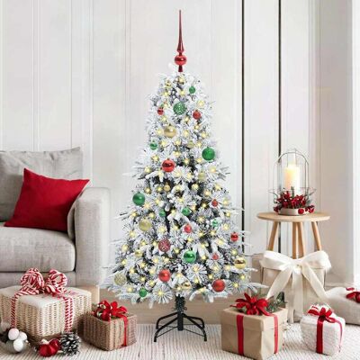 vidaXL Künstlicher klappbarer Weihnachtsbaum Weiß 150 cm PE und PVC - Weiß vidaXL Künstlicher klappbarer Weihnachtsbaum Weiß 150 cm PE und PVC - Weiß