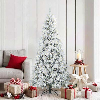 vidaXL Künstlicher klappbarer Weihnachtsbaum Weiß 180 cm PE und PVC - Weiß vidaXL Künstlicher klappbarer Weihnachtsbaum Weiß 180 cm PE und PVC - Weiß