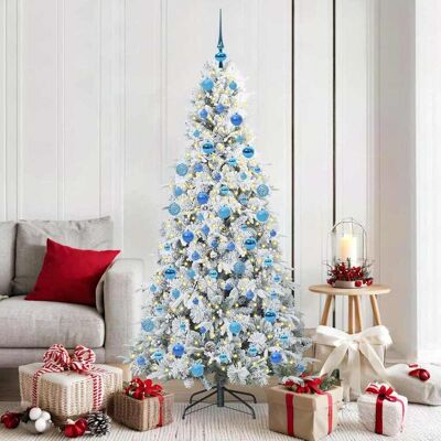 vidaXL Künstlicher klappbarer Weihnachtsbaum Weiß 180 cm PE und PVC - Weiß vidaXL Künstlicher klappbarer Weihnachtsbaum Weiß 180 cm PE und PVC - Weiß