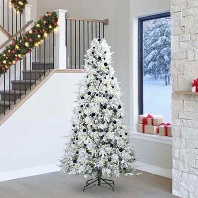 vidaXL Künstlicher klappbarer Weihnachtsbaum Weiß 240 cm PE und PVC - Weiß vidaXL Künstlicher klappbarer Weihnachtsbaum Weiß 240 cm PE und PVC - Weiß