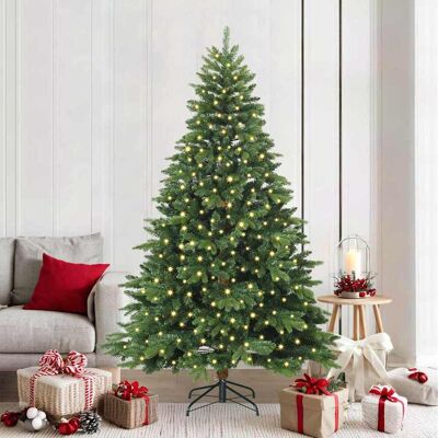 vidaXL Künstlicher Weihnachtsbaum mit 300 LEDs Grün 210 cm PE und PVC - Grün vidaXL Künstlicher Weihnachtsbaum mit 300 LEDs Grün 210 cm PE und PVC - Grün