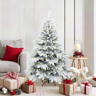 vidaXL Künstlicher Weihnachtsbaum mit 150 LEDs Weiß 150 cm PE und PVC - Weiß vidaXL Künstlicher Weihnachtsbaum mit 150 LEDs Weiß 150 cm PE und PVC - Weiß