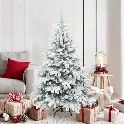 vidaXL Künstlicher Weihnachtsbaum mit 150 LEDs Weiß 150 cm PE und PVC - Weiß vidaXL Künstlicher Weihnachtsbaum mit 150 LEDs Weiß 150 cm PE und PVC - Weiß