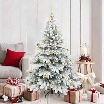 vidaXL Künstlicher Weihnachtsbaum mit 150 LEDs Weiß 150 cm PE und PVC - Weiß vidaXL Künstlicher Weihnachtsbaum mit 150 LEDs Weiß 150 cm PE und PVC - Weiß