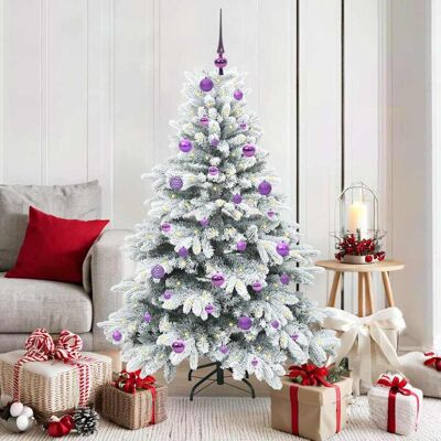 vidaXL Künstlicher Weihnachtsbaum mit 150 LEDs Weiß 150 cm PE und PVC - Weiß vidaXL Künstlicher Weihnachtsbaum mit 150 LEDs Weiß 150 cm PE und PVC - Weiß