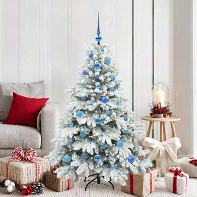 vidaXL Künstlicher Weihnachtsbaum mit 150 LEDs Weiß 150 cm PE und PVC - Weiß vidaXL Künstlicher Weihnachtsbaum mit 150 LEDs Weiß 150 cm PE und PVC - Weiß