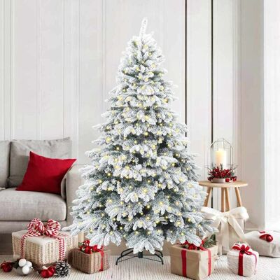 vidaXL Künstlicher Weihnachtsbaum mit 300 LEDs Weiß 180 cm PE und PVC - Weiß vidaXL Künstlicher Weihnachtsbaum mit 300 LEDs Weiß 180 cm PE und PVC - Weiß