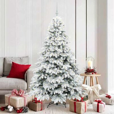 vidaXL Künstlicher Weihnachtsbaum mit 300 LEDs Weiß 180 cm PE und PVC - Weiß vidaXL Künstlicher Weihnachtsbaum mit 300 LEDs Weiß 180 cm PE und PVC - Weiß