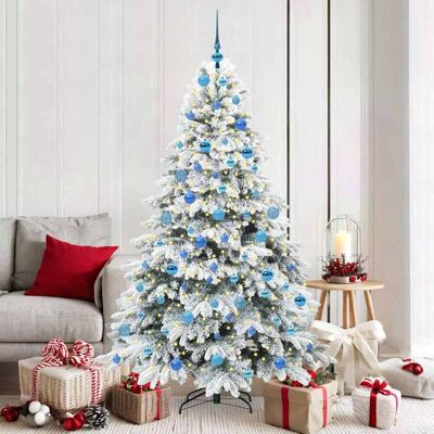 vidaXL Künstlicher Weihnachtsbaum mit 300 LEDs Weiß 180 cm PE und PVC - Weiß vidaXL Künstlicher Weihnachtsbaum mit 300 LEDs Weiß 180 cm PE und PVC - Weiß