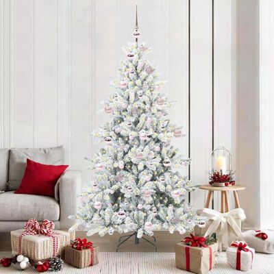 vidaXL Künstlicher klappbarer Weihnachtsbaum Weiß 180 cm PVC und Stahl - Weiß vidaXL Künstlicher klappbarer Weihnachtsbaum Weiß 180 cm PVC und Stahl - Weiß