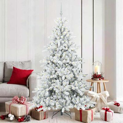 vidaXL Künstlicher klappbarer Weihnachtsbaum Weiß 180 cm PVC und Stahl - Weiß vidaXL Künstlicher klappbarer Weihnachtsbaum Weiß 180 cm PVC und Stahl - Weiß