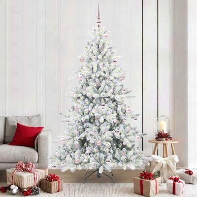vidaXL Künstlicher klappbarer Weihnachtsbaum Weiß 210 cm PVC und Stahl - Weiß vidaXL Künstlicher klappbarer Weihnachtsbaum Weiß 210 cm PVC und Stahl - Weiß