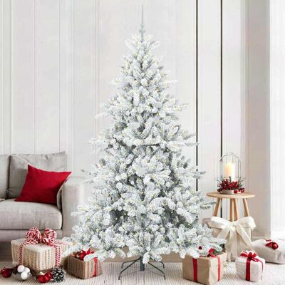 vidaXL Künstlicher klappbarer Weihnachtsbaum Weiß 210 cm PVC und Stahl - Weiß vidaXL Künstlicher klappbarer Weihnachtsbaum Weiß 210 cm PVC und Stahl - Weiß