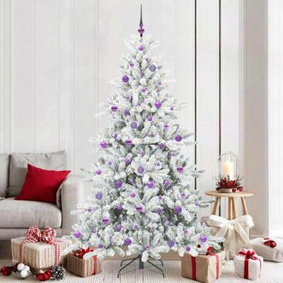 vidaXL Künstlicher klappbarer Weihnachtsbaum Weiß 210 cm PVC und Stahl - Weiß vidaXL Künstlicher klappbarer Weihnachtsbaum Weiß 210 cm PVC und Stahl - Weiß