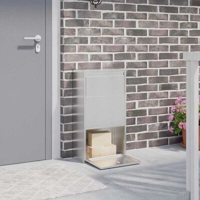 vidaXL Paketdrop-Box mit Speicher Silber 44 x 22 x 82 cm Edelstahl - Chrom vidaXL Paketdrop-Box mit Speicher Silber 44 x 22 x 82 cm Edelstahl - Chrom