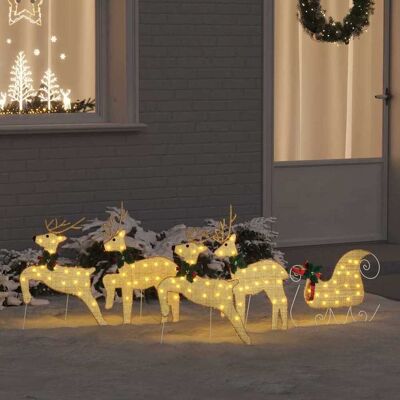 vidaXL LED Rentiere 5 pcs Gold Stoff - Gold vidaXL LED Rentiere 5 pcs Gold Stoff - Gold