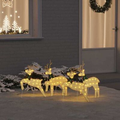 vidaXL LED Rentiere 4 pcs Gold Stoff - Gold vidaXL LED Rentiere 4 pcs Gold Stoff - Gold