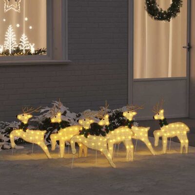 vidaXL LED Rentiere 6 pcs Gold Stoff - Gold vidaXL LED Rentiere 6 pcs Gold Stoff - Gold