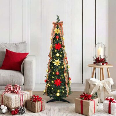 vidaXL Künstlicher Weihnachtsbaum mit 50 LEDs Grün 125 cm PVC - Grün vidaXL Künstlicher Weihnachtsbaum mit 50 LEDs Grün 125 cm PVC - Grün