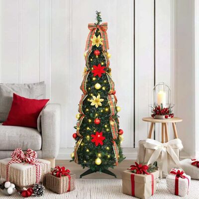 vidaXL Künstlicher Weihnachtsbaum mit 100 LEDs Grün 155 cm PVC - Grün vidaXL Künstlicher Weihnachtsbaum mit 100 LEDs Grün 155 cm PVC - Grün