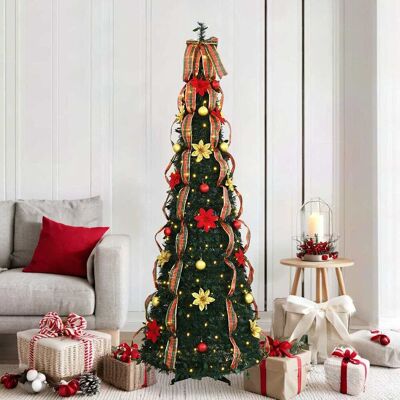 vidaXL Künstlicher Weihnachtsbaum mit 150 LEDs Grün 185 cm PVC - Grün vidaXL Künstlicher Weihnachtsbaum mit 150 LEDs Grün 185 cm PVC - Grün