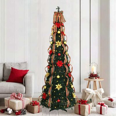 vidaXL Künstlicher Weihnachtsbaum mit 200 LEDs Grün 215 cm PVC - Grün vidaXL Künstlicher Weihnachtsbaum mit 200 LEDs Grün 215 cm PVC - Grün