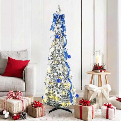 vidaXL Künstlicher Weihnachtsbaum mit 100 LEDs Weiß 150 cm PVC - Weiß vidaXL Künstlicher Weihnachtsbaum mit 100 LEDs Weiß 150 cm PVC - Weiß