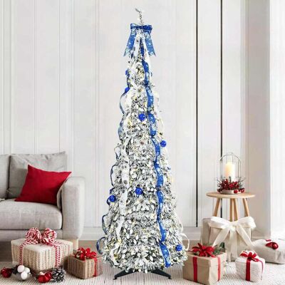 vidaXL Künstlicher Weihnachtsbaum mit 200 LEDs Weiß 210 cm PVC - Weiß vidaXL Künstlicher Weihnachtsbaum mit 200 LEDs Weiß 210 cm PVC - Weiß