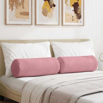 vidaXL Bolsterkissen 2 pcs Rosa Ø 25 x 70 cm Cordstoff - Rosa vidaXL Bolsterkissen 2 pcs Rosa Ø 25 x 70 cm Cordstoff - Rosa