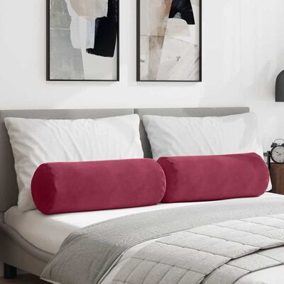 vidaXL Bolsterkissen 2 pcs Weinrot Ø 25 x 70 cm Cordstoff - Burgunderrot vidaXL Bolsterkissen 2 pcs Weinrot Ø 25 x 70 cm Cordstoff - Burgunderrot