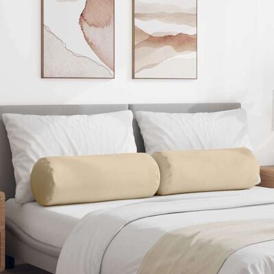 vidaXL Bolsterkissen 2 pcs Creme Ø 25 x 70 cm Mikrofaserstoff - Creme vidaXL Bolsterkissen 2 pcs Creme Ø 25 x 70 cm Mikrofaserstoff - Creme